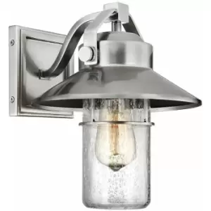 Image of Loops - Outdoor IP44 1 Bulb Wall Light Lantern Painted Brushed Steel LED E27 60W d00636