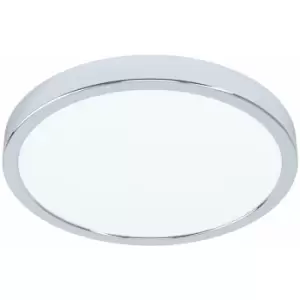Image of Loops - Wall Flush Ceiling Light Colour Chrome Shade Round White Plastic Bulb LED 20W