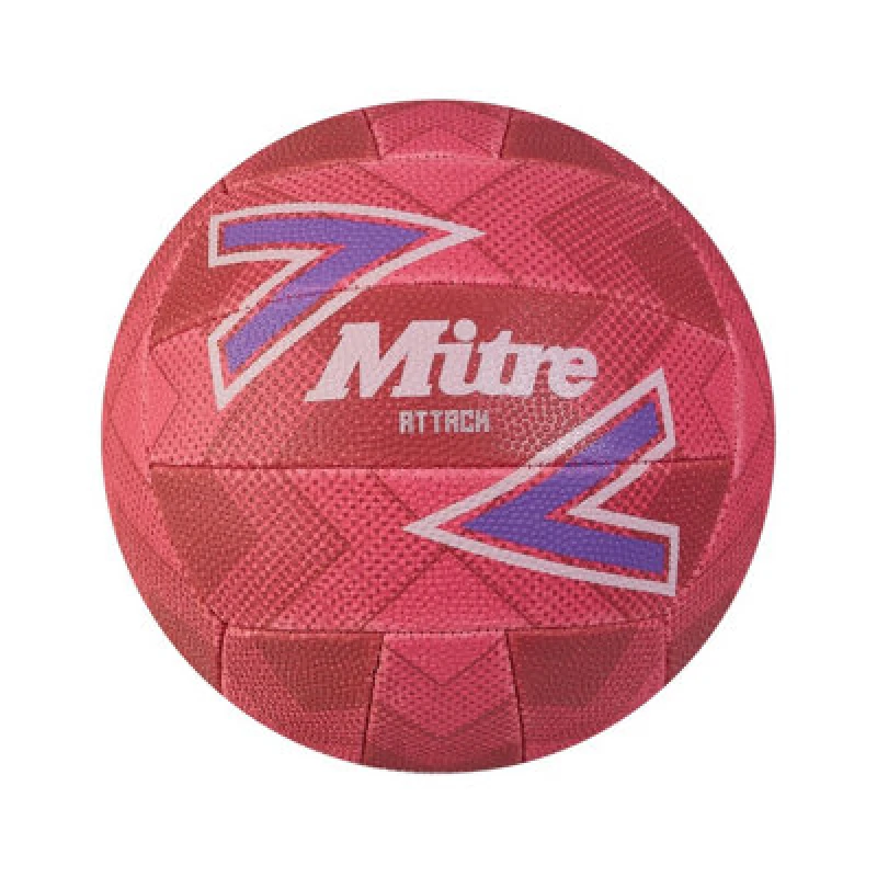 Image of Mitre Attack F18P Netball White/purple/pink (5)