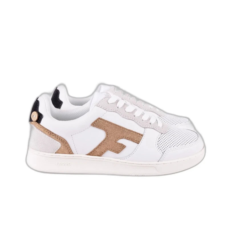 Image of Faguo Womens Trainers Faguo Hazel Leather Suede Blanc Female 36