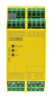 Image of Phoenix Contact 24 V ac/dc Safety Relay - Single or Dual Channel With 8 Safety Contacts 1 Auxiliary Contact