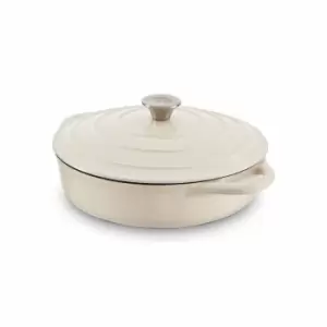 Image of Barbary & Oak 28Cm Shallow Casserole - Cream