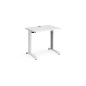 Image of TR10 straight desk 800mm x 600mm - white frame and white top