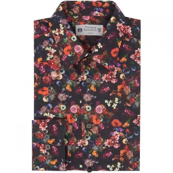 Image of Turner and Sanderson Dartmoor Bold Floral Printed Shirt - Black