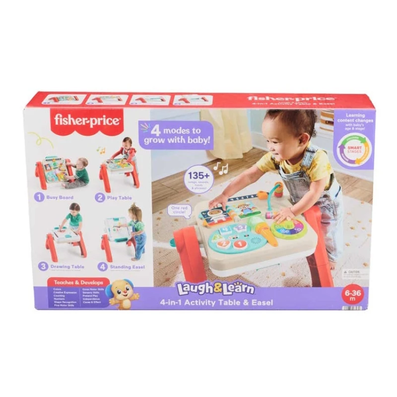 Image of AJ Toys & Books Fisher Price Laugh & Learn 4-in-1 Activity Table & Easel