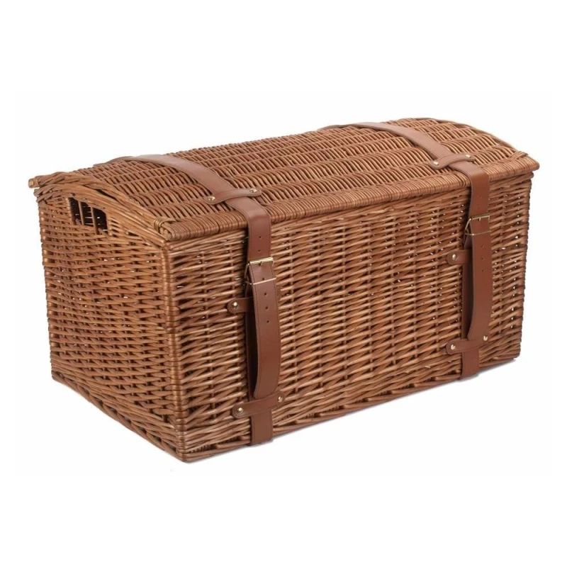 Image of Red Hamper Wicker Light Steamed Domed Storage Hamper in Brown Size: Small Brown Unisex S