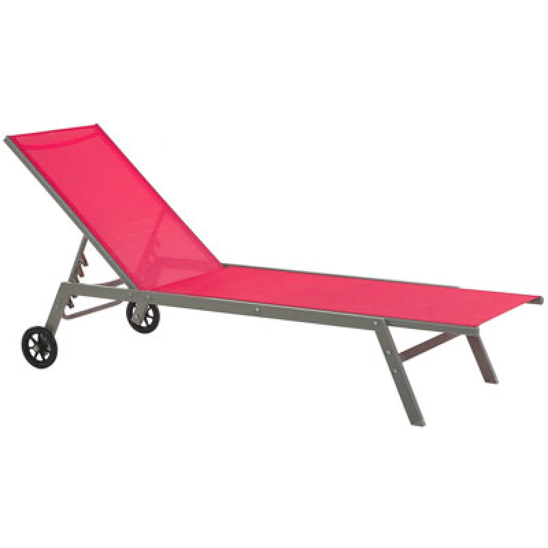 Image of Beliani Sun Lounger Levanzo Reclining Metal Red