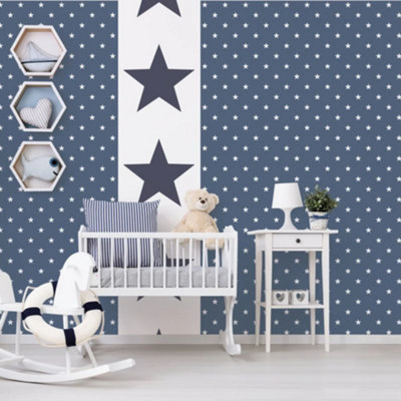 Image of Galerie Deauville 2 Marine Blue White Deauville Star Smooth Wallpaper