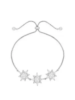 Image of Jon Richard Rhodium Plated And Crystal Cubic Zirconia Toggle Bracelet, Silver, Women
