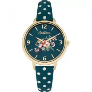 Image of Ladies Cath Kidston Briar Rose Green Polka Dot Strap Watch