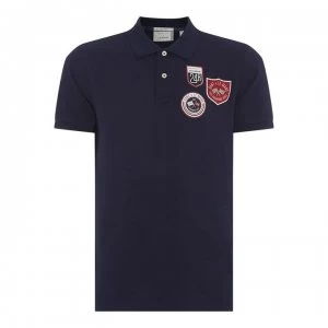 Image of Gant Le Mans Short Sleeve Polo Shirt - Blue 433