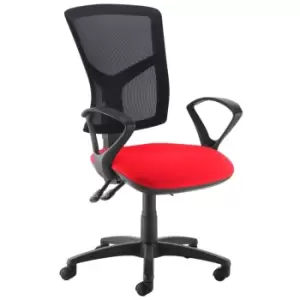 Image of Dams MTO Senza High Mesh Back Operator Chair with Fixed Arms - Solano Yellow