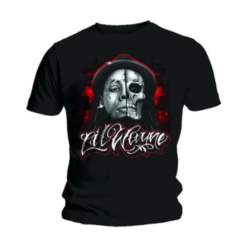 Image of Lil Wayne - Skull Sketch Unisex Medium T-Shirt - Black