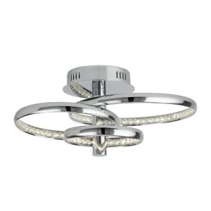 Image of Integrated LED Semi Flush Ceiling Light Chrome
