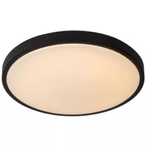 Image of Lucide Dasher Modern Flush ceiling light Bathroom - Ø41cm - LED - 1x24W 2700K - IP44 - Black