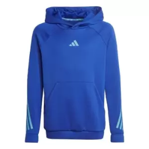 Image of adidas Train Icons AEROREADY 3-Stripes Hoodie Kids - Lucid Blue / White / Semi Luci