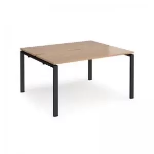Image of Adapt sliding top back to back desks 1400mm x 1200mm - Black frame and