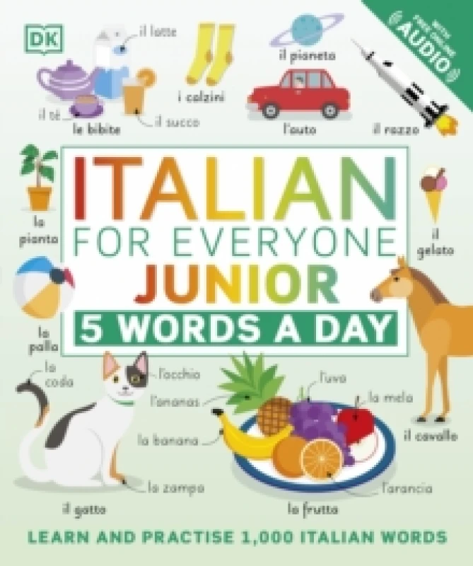 Image of DK Italian for Everyone Junior 5 Words a Day Book Multi unisex