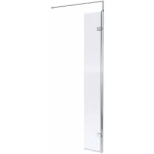 Image of Wet Room Return Panel 1850mm High x 300mm Wide 8mm Glass - Polished Chrome - Nuie