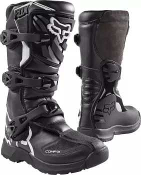 Image of Fox Comp 3Y Youth Motocross Boots, black, Size 42, black, Size 42