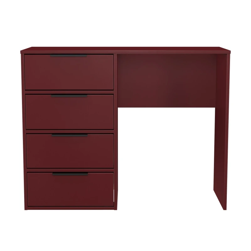 Image of Ready Assembled 2 U Fuji 4 Drawer Vanity (Ready Assembled) in Dark Red Dark Red Unisex