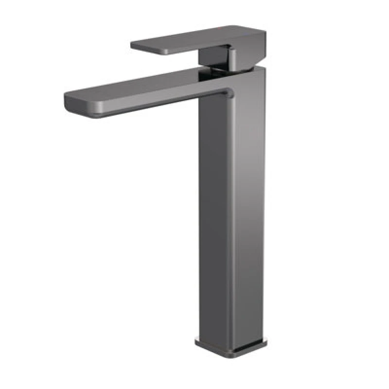 Image of Balterley Square High Rise Mono Basin Mixer Tap Brushed Pewter Silver