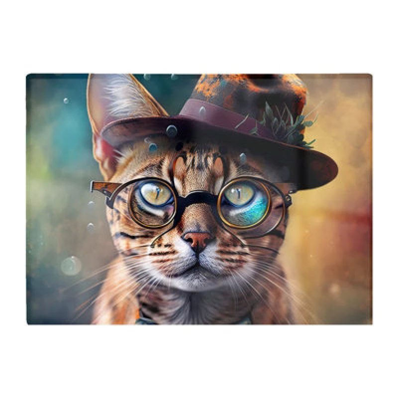Image of Warren Reed Designer Bengal Cat Face With Splashart Chopping Board
