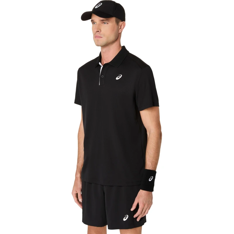 Image of Asics Court Polo Shirt Mens Perf Black male Small