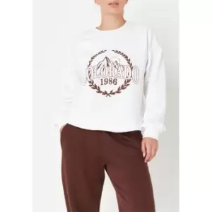 Image of Missguided Tall Colorado Graphic Print Sweatshirt - White