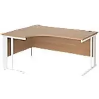 Image of Dams International Left Hand Ergonomic Desk MCM16ELWHB 1,600 x 1,200 x 725 mm