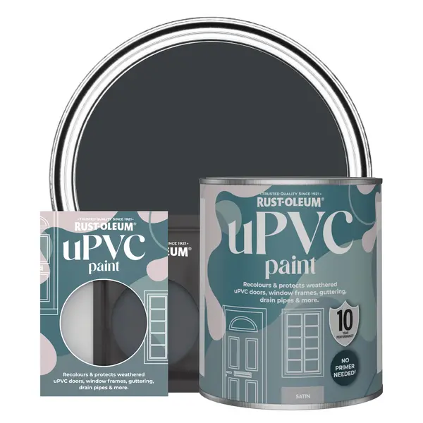 Image of Rust-Oleum uPVC Paint, Satin Finish - ANTHRACITE (RAL 7016) - 750ml