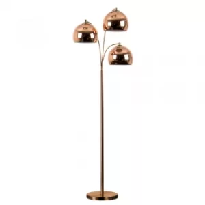 Image of Dantzig Copper 3 Arm Floor Lamp with Copper Dome Shades