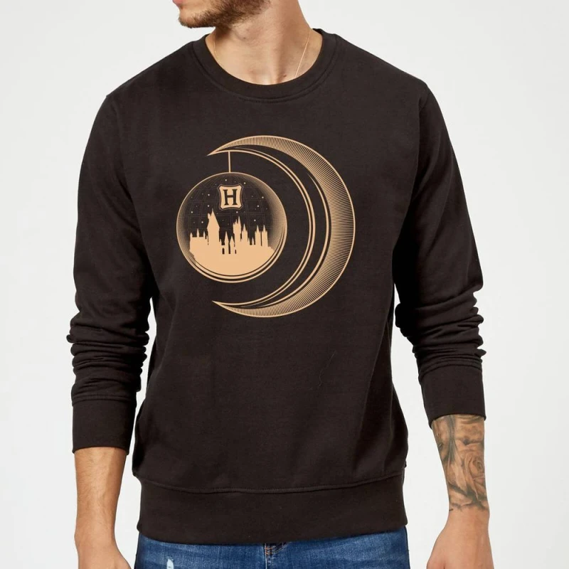 Image of Harry Potter Globe Moon Sweatshirt - Black - L