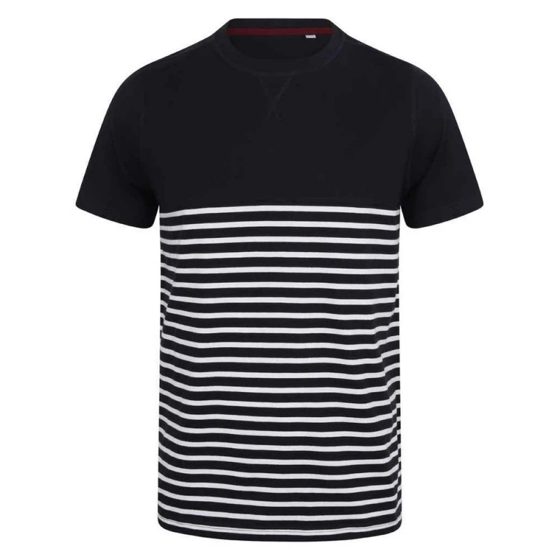 Image of Front Row Mens Breton Striped T-Shirt in Navy Size: XS Navy Male XS