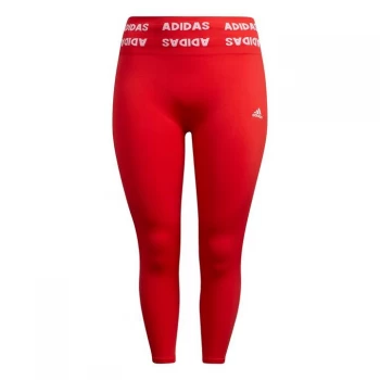 Image of adidas Training Aeroknit 7/8 High-Rise Tights (Plus Size) - Vivid Red