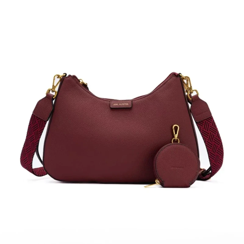 Image of Mac Alyster Half-moon shoulder bag For Her Mac Alyster Giulia Rouge Female TU