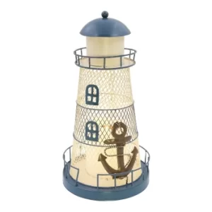 Image of Blue Solar Lighthouse Garden Decoration