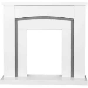 Image of Adam - Chilton Fireplace in Pure White and Grey, 39 Inch