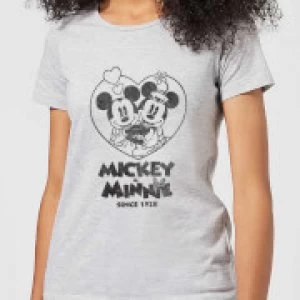 Image of Disney Minnie Mickey Since 1928 Womens T-Shirt - Grey - M