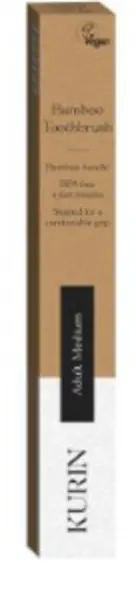 Image of Kurin BPA Free White Medium Bamboo Toothbrush