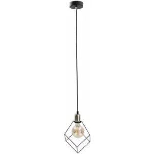 Image of Keter Lighting - Keter Ruben Wire Frame Pendant Ceiling Light Gold, 22cm, 1x E27