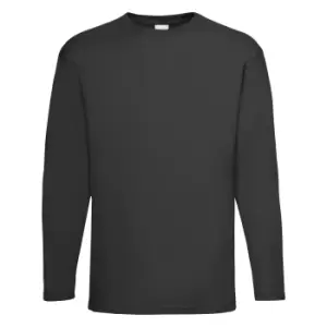Image of Mens Value Long Sleeve Casual T-Shirt (Medium) (Jet Black)