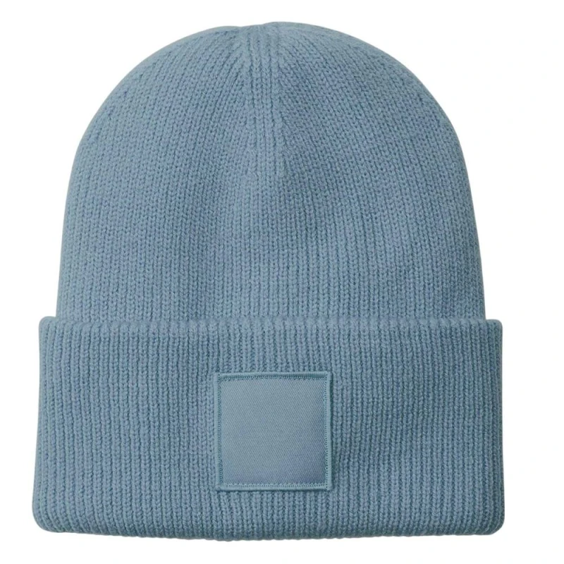 Image of Beechfield Mens Tonal Patch Cuffed Beanie in Duck Egg Blue Duck Egg Blue Male One Size