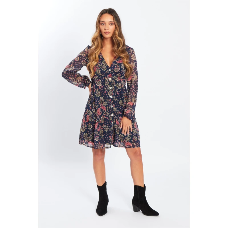 Image of Be You Smock Dress Womens - Blue Blue 8