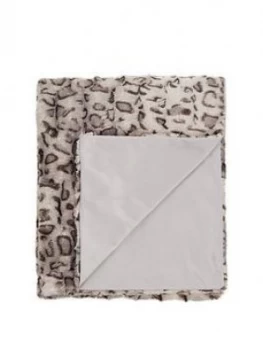 Image of Cascade Home Leopard Luxury Textured Throw - Grey
