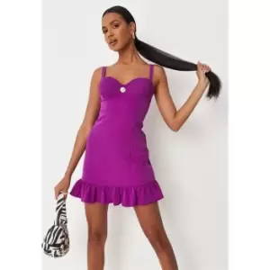 Image of Missguided Pin Tuck Cup Mini Dress - Purple
