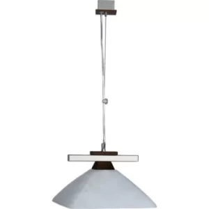 Image of Ela Dome Pendant Ceiling Lights, Glass Shade Wenge, 1x E27