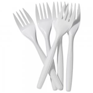 Image of Value Forks Plastic White (Pack 100)
