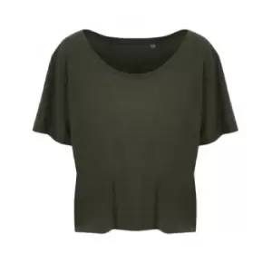 Image of Ecologie Womens/Ladies Daintree EcoViscose Cropped T-Shirt (L) (Fern Green)