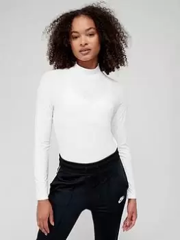 Image of Nike NSW Icon Clash Mock Long Sleeve Top - Off White, Size L, Women